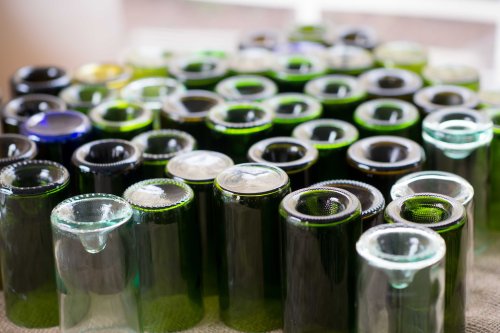 wine bottles that I turned into cocktail glasses