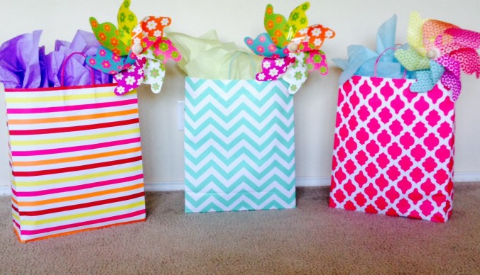 use windmills instead of bows and/or greeting cards!
